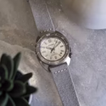 Cross-Stitch Light Grey Reversed kožni kaiš za sat - Slika 4