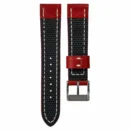 Full-Stitch Neon Red kožni kaiš za sat sa gumenom podlogom - Slika 2