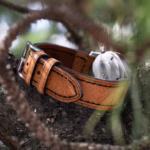 Box-Stitch Saddle Tan kožni kaiš za sat - Slika 6