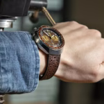 Corfam Style Racing Chocolate Brown kožni kaiš za sat - Slika 3
