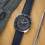 Corfam Style Racing Navy Blue kožni kaiš za sat - Slika 4