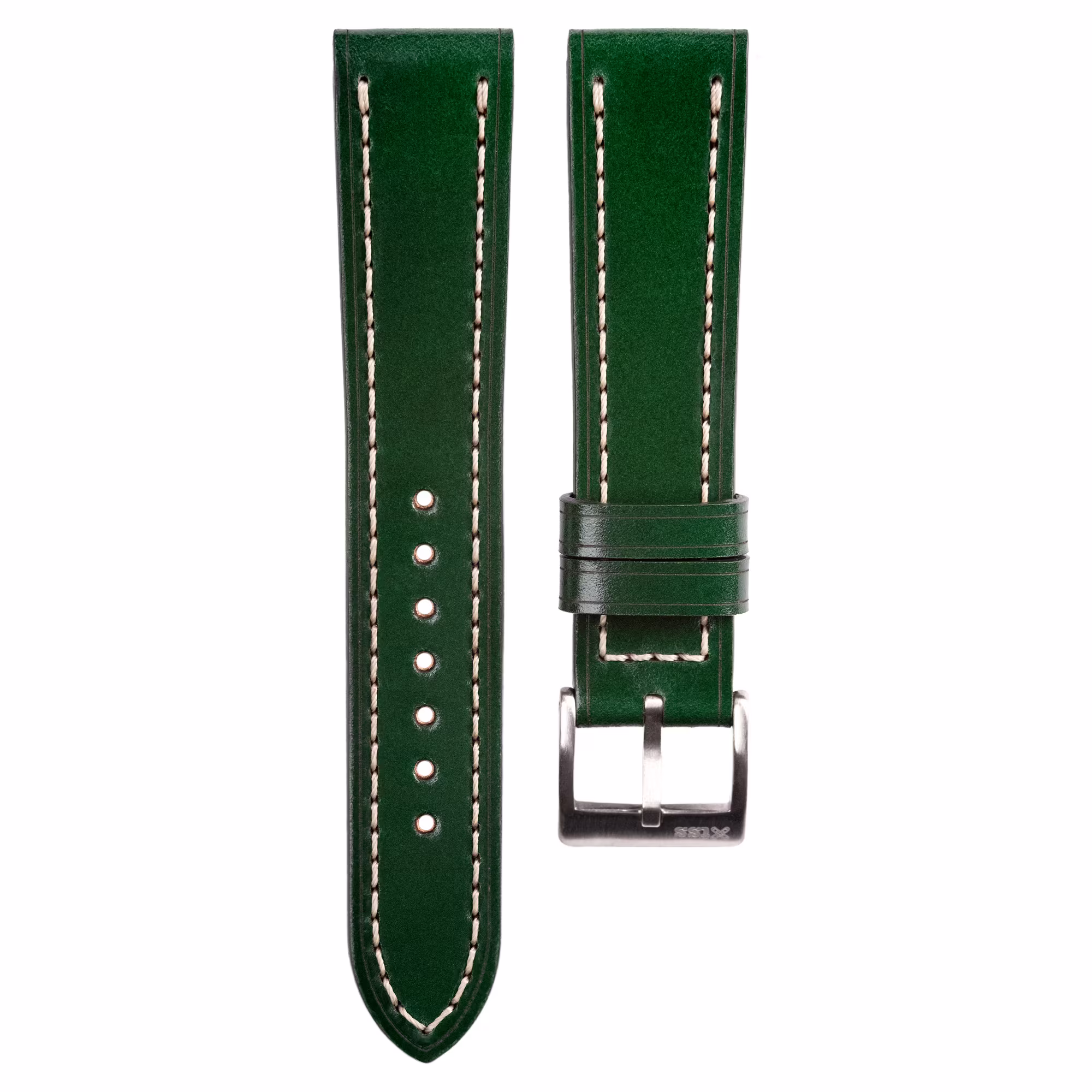 Full-Stitch-Emerald-Green-Shell-Cordovan-kozni-kais-za-sat Full-Stitch Emerald Green Shell Cordovan kožni kaiš za sat - Slika 1