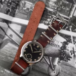 Mahogany Red Military kožni kaiš za sat - Slika 5
