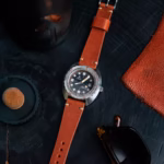 Two-Stitch Diablo Orange kožni kaiš za sat - Slika 3